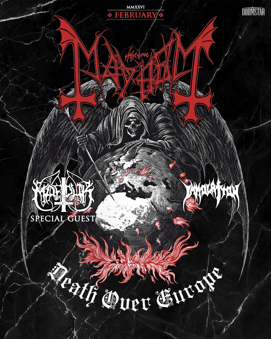 Mayhem Death Over Europe Tour Poster 2026