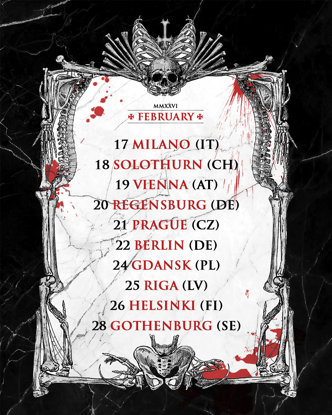 Mayhem Death Over Europe Tour Poster 2026